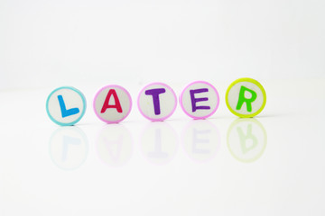 Alphabet printed on the round shape eraser background