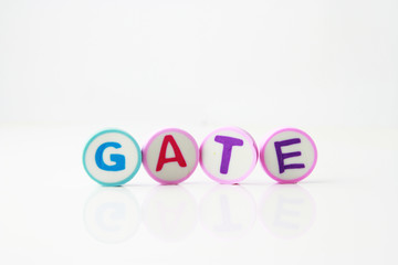 Alphabet printed on the round shape eraser background