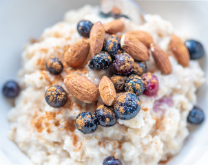 Oatmeal with fruit and nuts