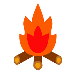campfire flat illustration
