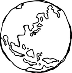 Monochrome Rough sketch of the earth