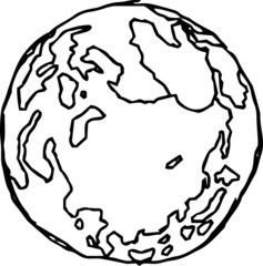 Monochrome Rough sketch of the earth