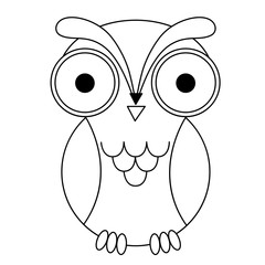 owl geometric black line illustration