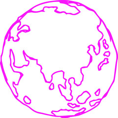 Colorful Rough sketch of the earth