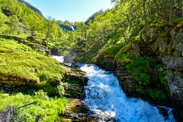 Fototapeta na wymiar waterfall at flam Norway