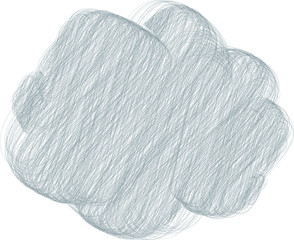 Pencil style Rough sketch of a cute cloud type frame