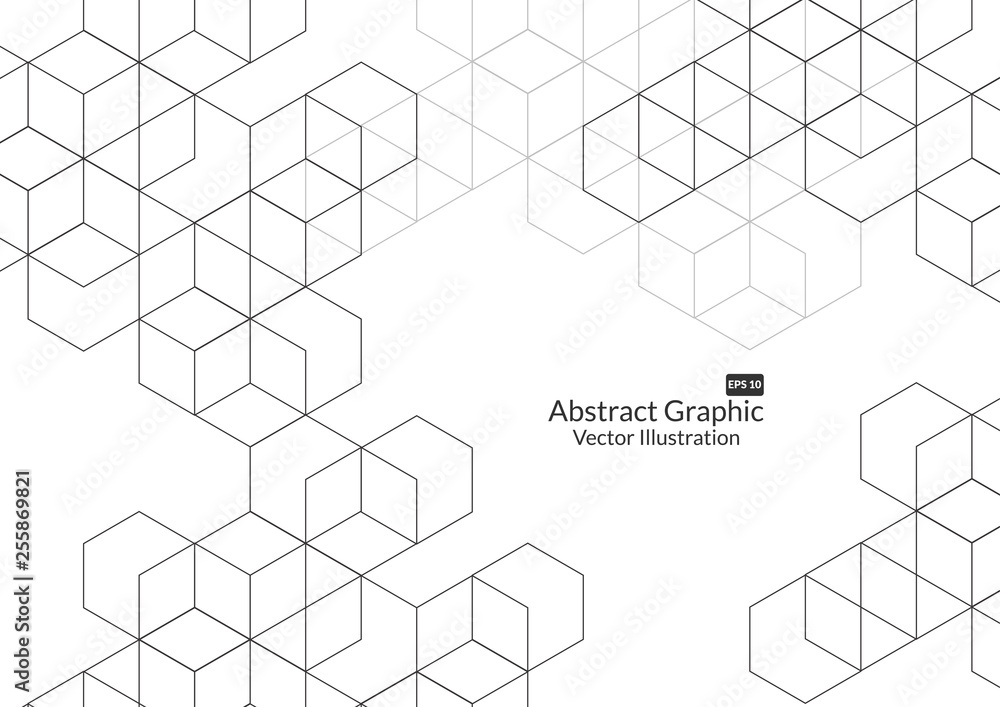 Poster abstract boxes background. modern technology with square mesh. geometric on white background with li