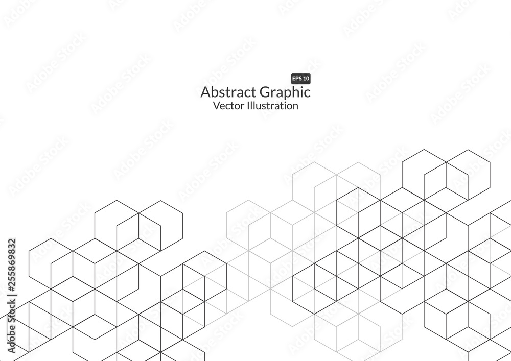 Aufkleber abstract boxes background. modern technology with square mesh. geometric on white background with li