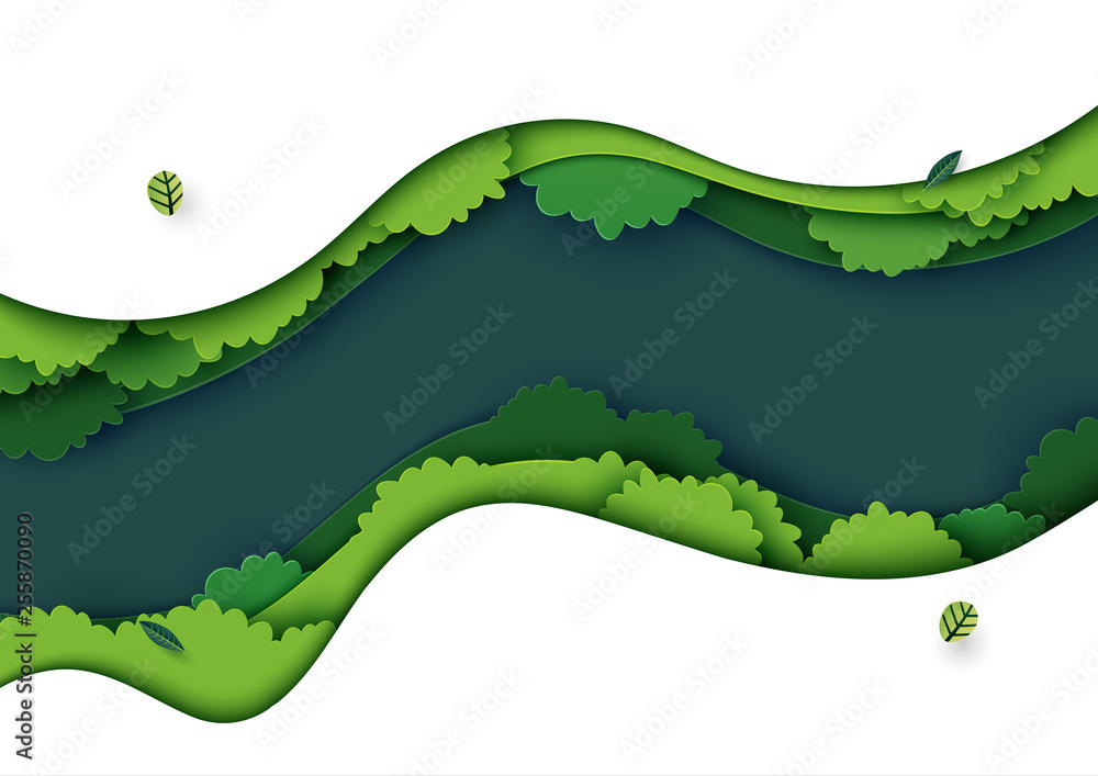 Poster top view of green forest canopy background.nature and environment conservation creative idea concept