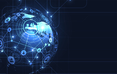 Global network connection. World map point and line composition concept of global business. Vector Illustration
