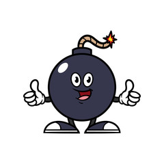 Cartoon Bomb Character Giving Thumbs Up