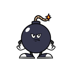 Cartoon Angry Bomb Character
