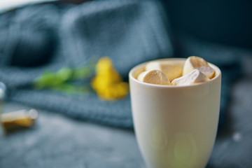 Strong coffee with marshmallow 