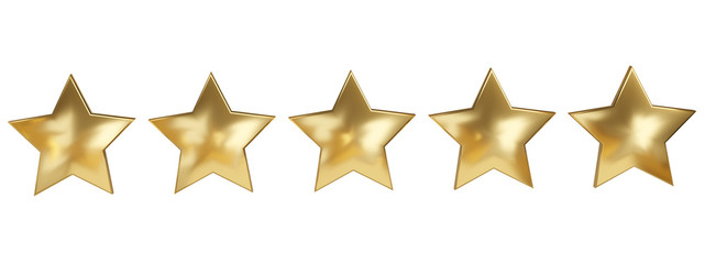 stars rating golden 5 3d-illustration