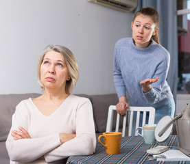 Portrait of offended senior woman