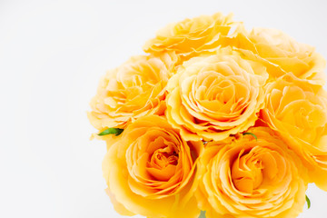オレンジのバラの花束