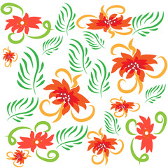 Fototapeta na wymiar Floral colored print pattern.