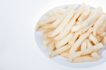 Close up of a white dish with vegetables