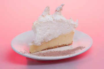 Expensive cake design on white plate