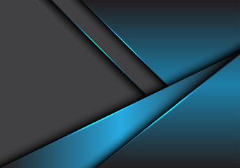 Abstract blue metallic overlap on grey blank space design modern luxury futuristic background vector illustration.
