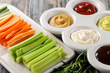 Set of different sauces