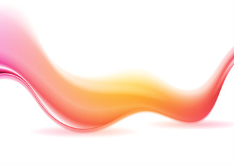 Bright abstract smooth wave on white background