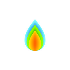 Modern Water Droplet Icon Logo Template