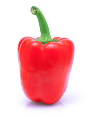 Sweet red pepper isolated on white background.
