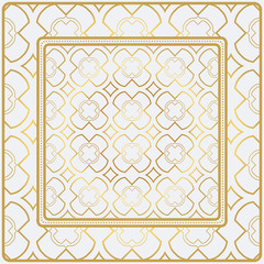 Obraz premium Geometric Pattern With Hand-Drawing Ornament. Illustration. Design For Prints, Textile, Decor, Fabric. Super Vector Pattern. Gold color