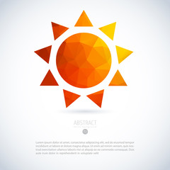 Summer sun logo icon of triangles background 