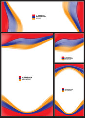 Abstract wave lines armenia flag banner background