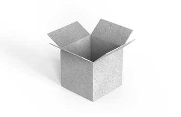 Blank corrugated cardboard box on isolated white background, 3d illustration