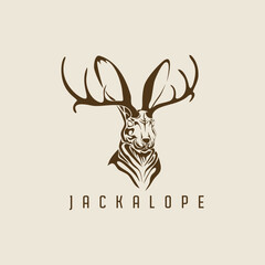 Jackalope logo vector illustration