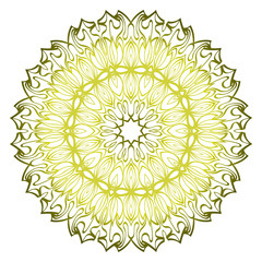 Mandala. For Design, Greeting Card, Invitation, Coloring Book. Arabic, Indian, Motifs. Vector Illustration. Green olive color