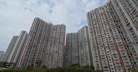 Fototapeta na wymiar Hong Kong residential apartment building