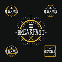Breakfast logo set, for restaurant or cafe