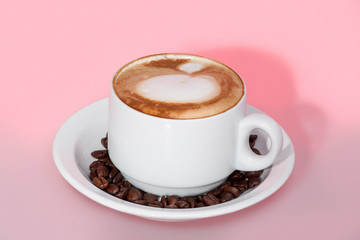 Natural milk coffee with design