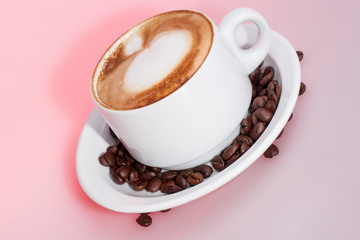 Natural black coffee with milk mixed mug
