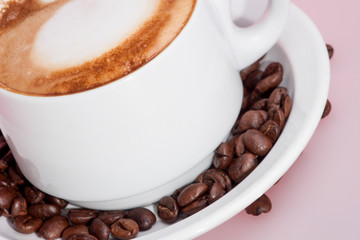 Side view of a big milk mug