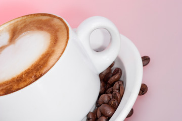 Expensive milk mug with natural coffee