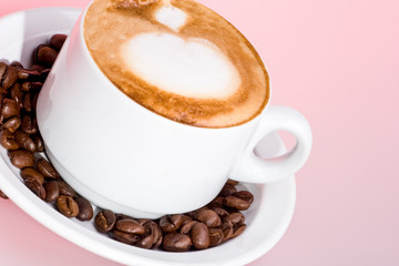 Pure coffee mixed fresh milk mug