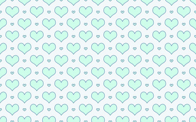 Fototapeta na wymiar Blue hearts seamless pattern