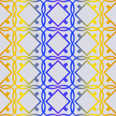 Fashion Seamless Geometric Pattern. Vector Background. For Scrapbooking Design, Printing, Wallpaper, Decor, Fabric, Invitation. Purple yellow gradient