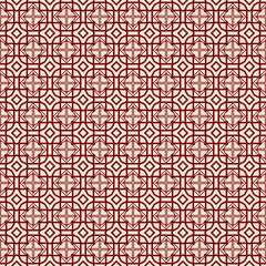 Abstract Vector Seamless Pattern With Abstract Geometric Style. Repeating Sample Figure And Line. For Fashion Interiors Design, Wallpaper, Textile Industry. red rose color