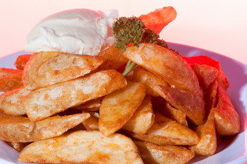 Cheese mixed potatoes with salt