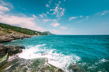 Storm on the sea coast.