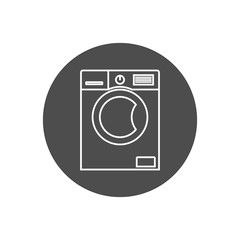 Washing machine icon. Vector illustration, flat design.