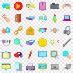 Computer emai icons set. Cartoon style of 36 computer emai vector icons for web for any design