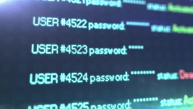 close up shot of computer screen user login procedure, fictional abastract concept