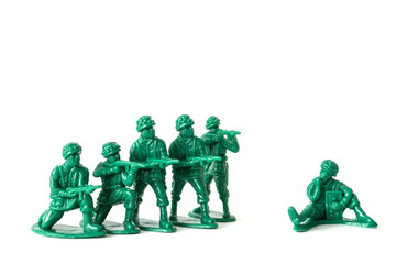 a detachment of green soldiers ready for service